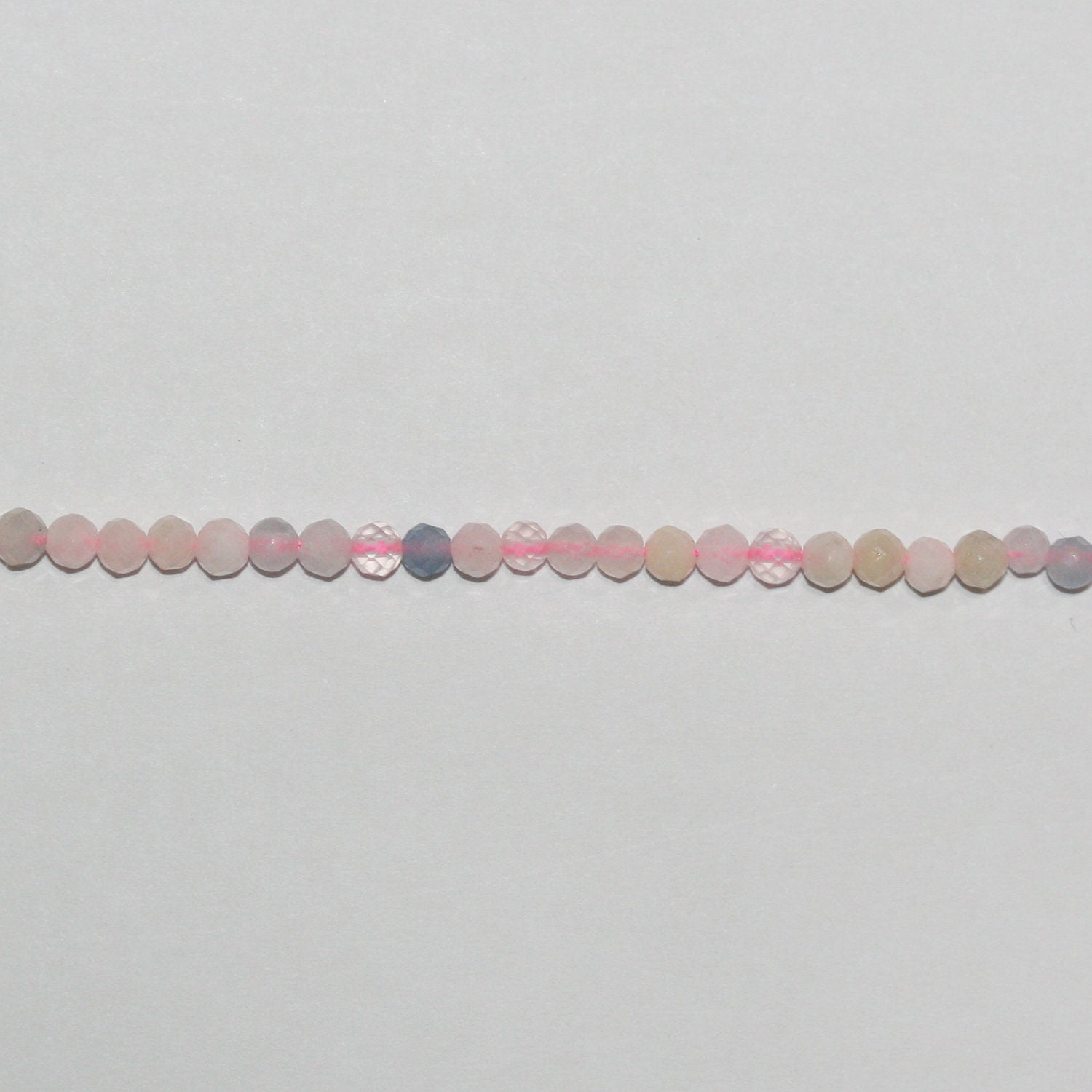 Perles rondes à facettes en morganite de St, 3,5 mm, 15 pouces (38 cm) - Fil de 39 cm