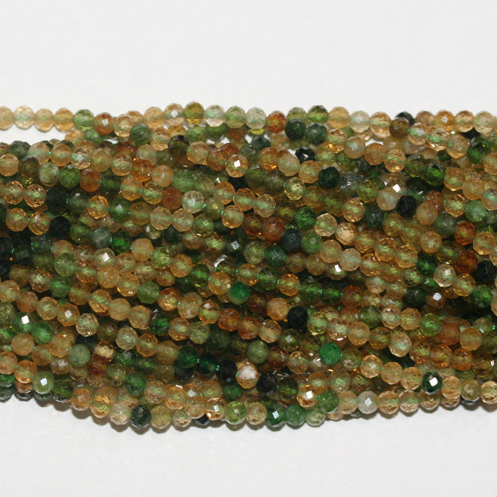 Perles rondes à facettes en st pétroturmaline, 3 mm, 15 pouces (38 cm) - Fil de 39 cm