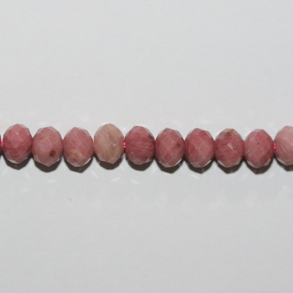 Perles rondelles à facettes en rhodonite de 38 cm (15 po), 5,5 x 4 mm - Fil de 39 cm