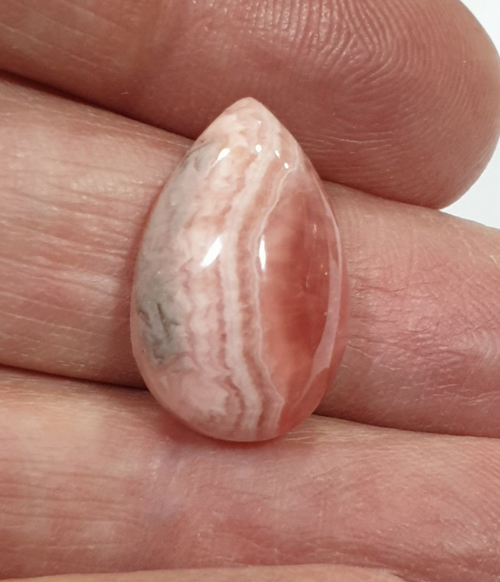 Top Quality Rhodochrosite Drop Cabochon 20x12.8mm 18.9ct Pink Gemstone- Natural Untreated- DIY Gems For Jewelry