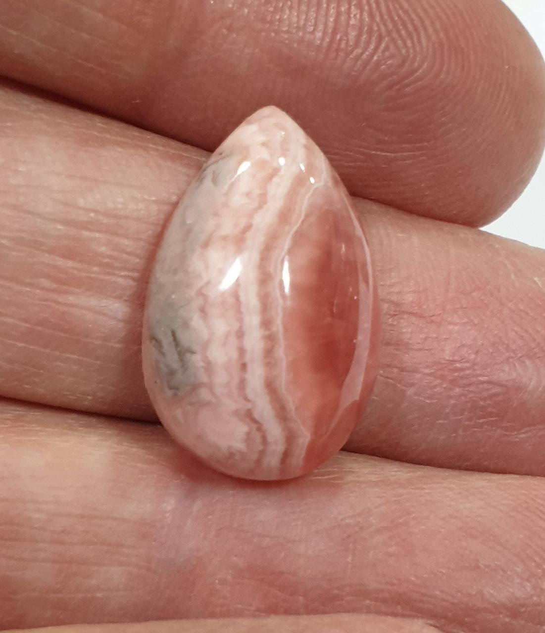 Top Quality Rhodochrosite Drop Cabochon 20x12.8mm 18.9ct Pink Gemstone- Natural Untreated- DIY Gems For Jewelry