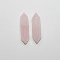 Pendentif en quartz rose à facettes sans perçage (1 paire) 17 x 4 mm - Réf. 14820