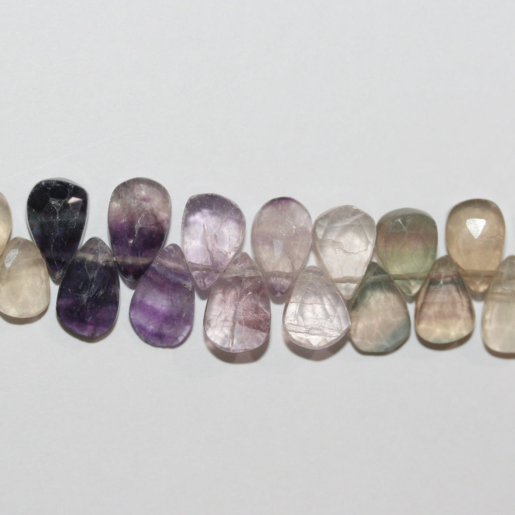 Perles en forme de goutte à facettes en fluorite St 8" 9x6mm.-Rig 20cm.