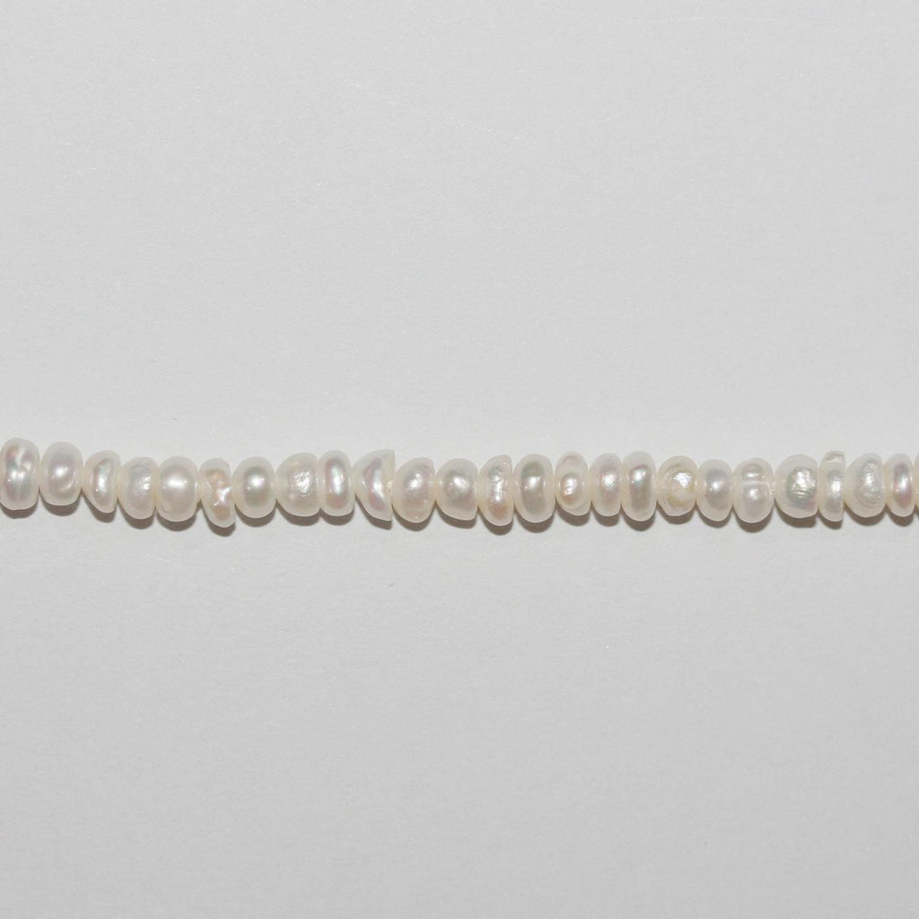 Perla de agua dulce redonda de 14" (4-4,5 mm) - Hilo de 36 cm - Precios al por mayor de perlas naturales