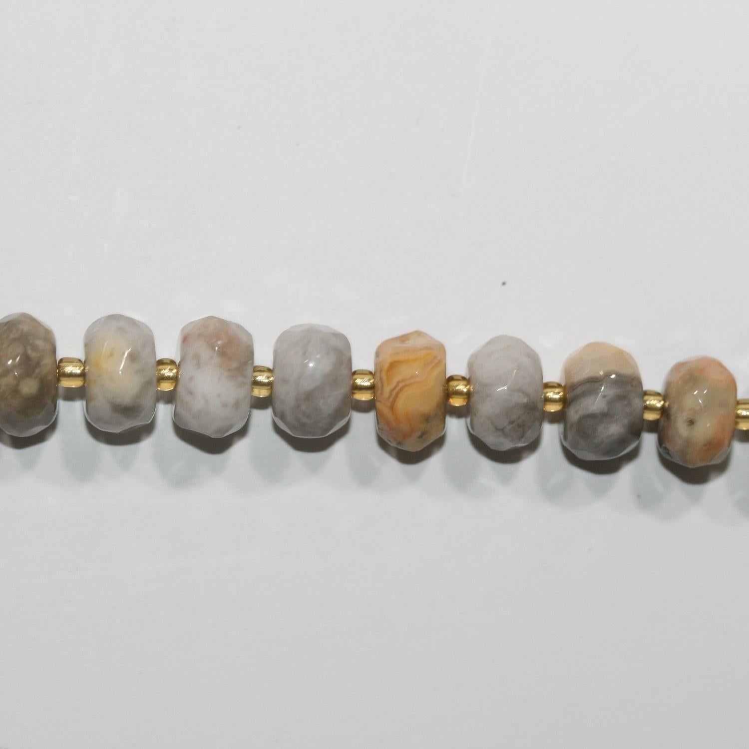 Cuentas redondas facetadas de ágata St Crazy de 16" de 11 x 6 mm, hilo de 40 cm.