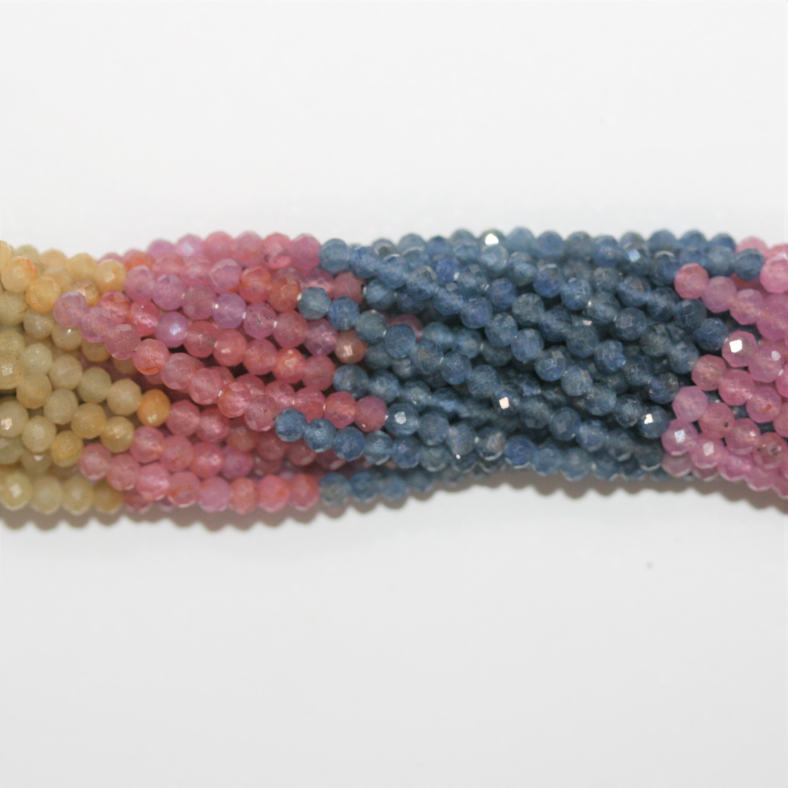 13" St Ruby-Sapphire Faceted Rondelle Beads 3x2.5mm.-Strand 33cm.