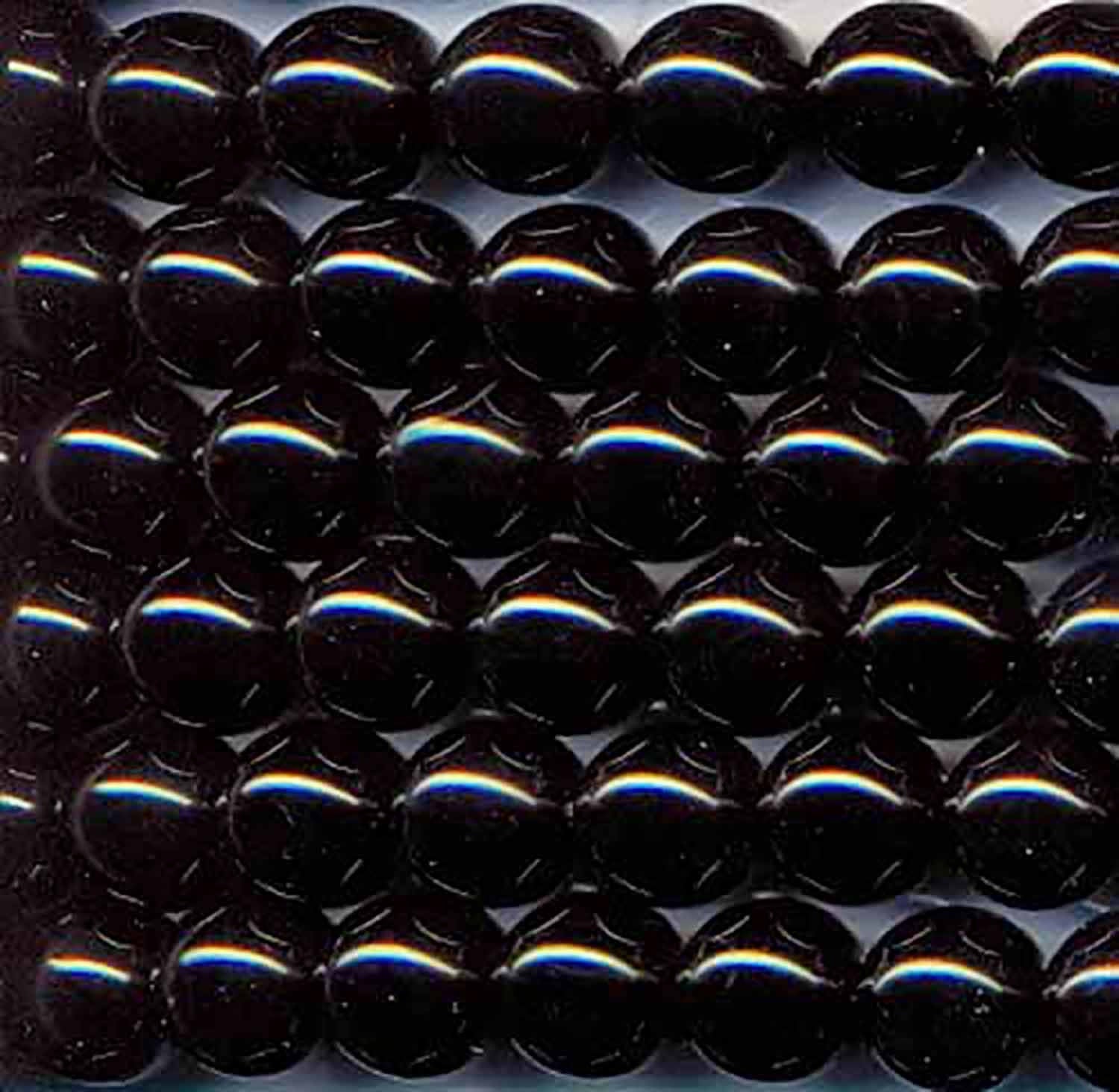 Perles rondes lisses en onyx de 14 pouces (8 mm) - Fil de 38 cm