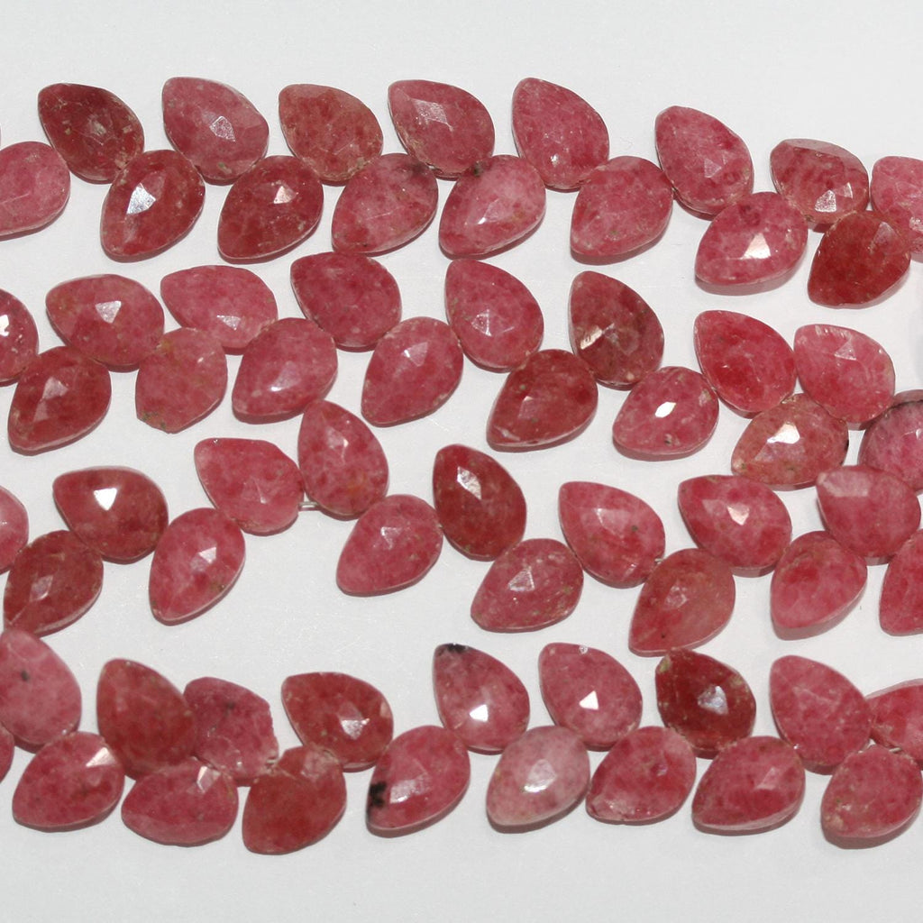 Cuentas de rodonita facetadas de 8" (10 x 6 mm) - Hilo de 20 cm