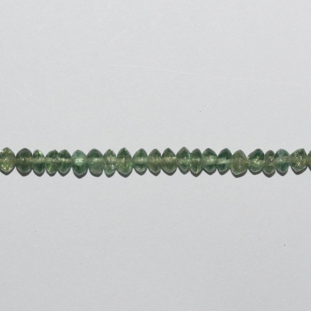 14" St Green Apatite Beads Rondelle Beads 4x3mm.Approx.-Strand 36cm.