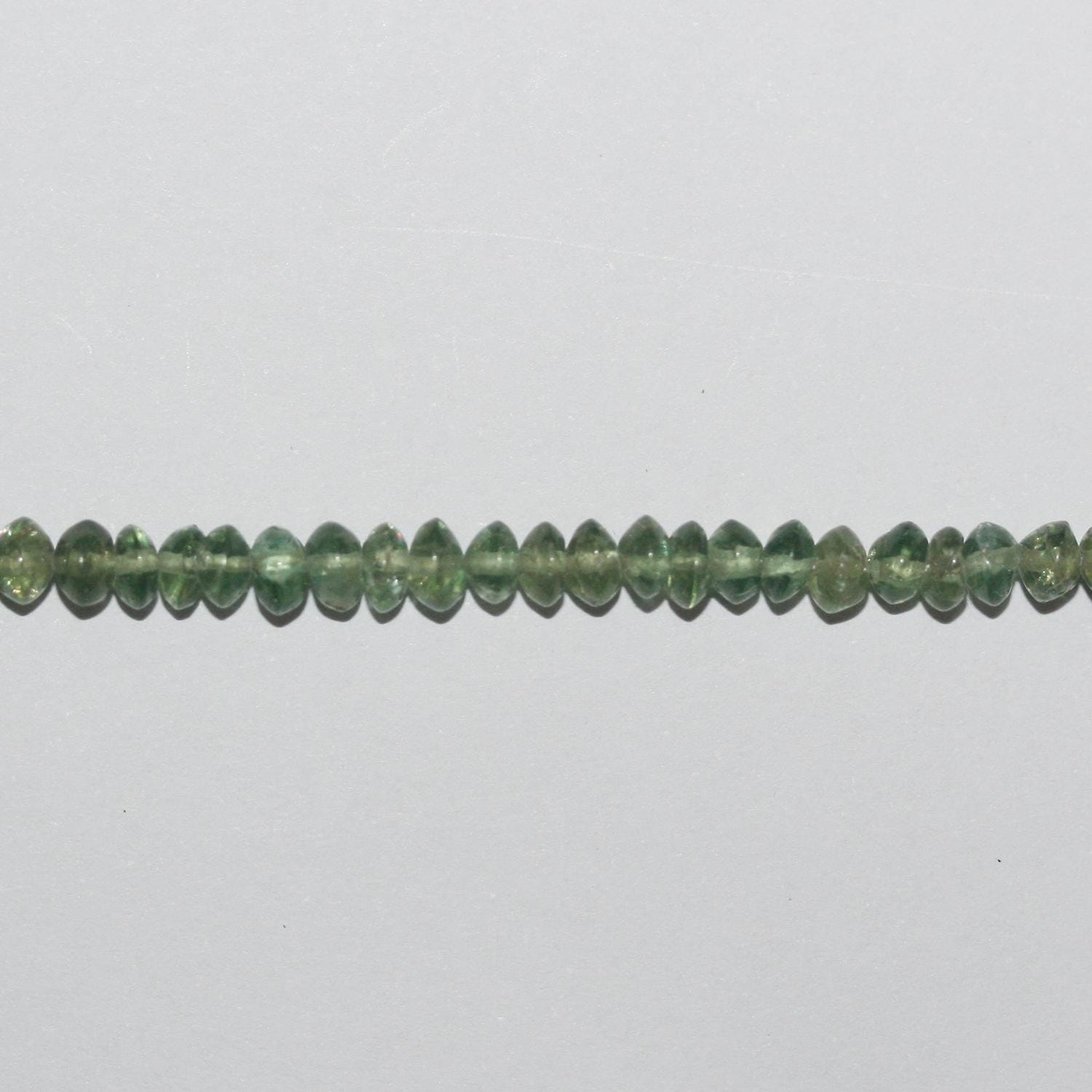 14" St Green Apatite Beads Rondelle Beads 4x3mm.Approx.-Strand 36cm.
