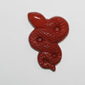 Colgante de serpiente tallada en jaspe rojo de 50 x 34 mm