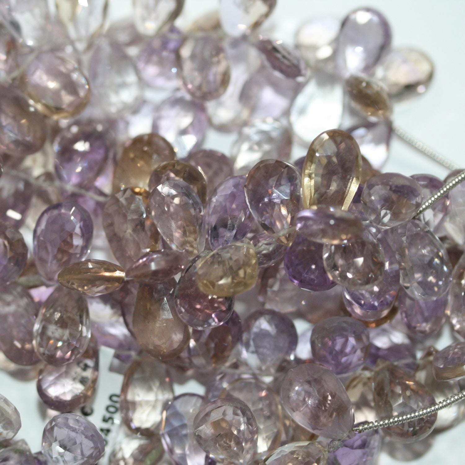 Cuentas de gota facetadas de amatista de 5" de largo, 12 x 9 mm, hilo de 11 cm.