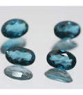 Lote de 4 piezas de topacio azul de Londres facetado ovalado de 6 x 4 mm (4 piezas)