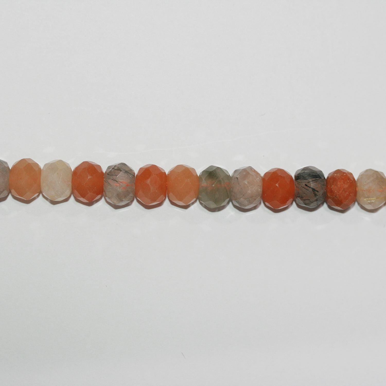 Perles rondelles à facettes en quartz rutile St 14" 10x7mm.-Rig 37cm.