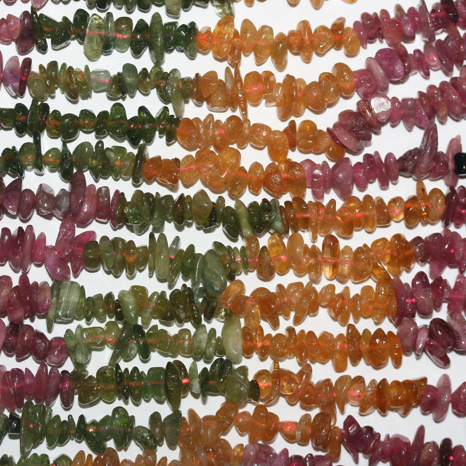 Cuentas lisas de turmalina de 16" (6-8 mm) - Hilo de 40 cm