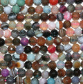 Cuentas redondas facetadas de ágata multicolor de 16" (6 mm) - Hilo de 40 cm