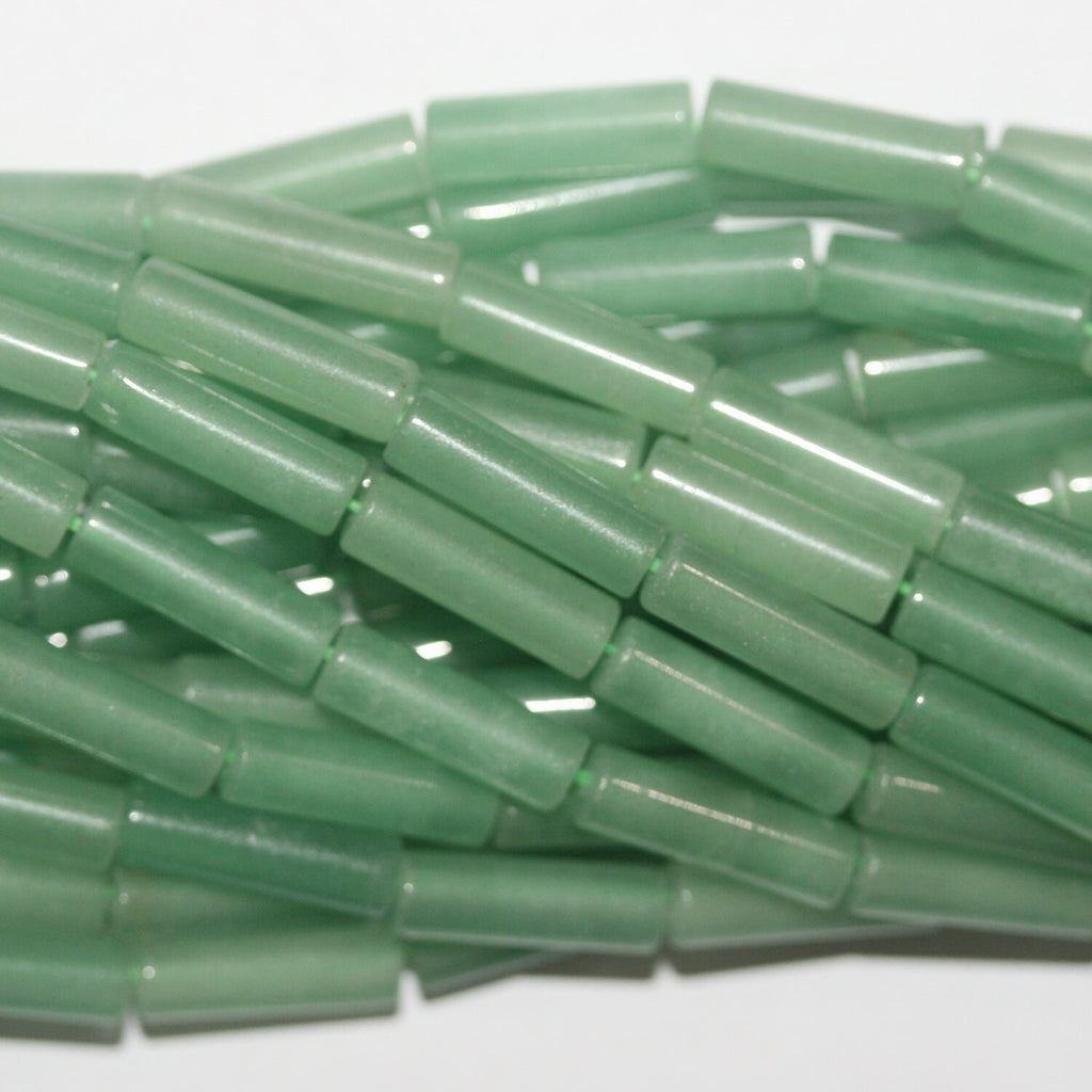 Perles tubulaires lisses en aventurine St, 13 x 4 mm, longueur 39 cm.
