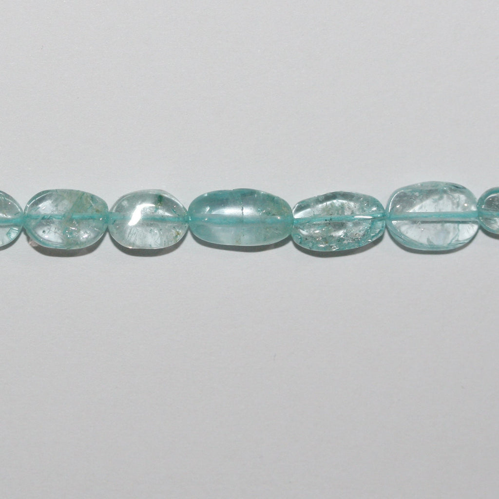 13" St. Aquamarine Smooth Oval Beads 7x5mm. Approx.- Strand 34cm.