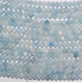 Perles rondelles à facettes en aigue-marine de 15 pouces, 6 x 5 mm. - Fil de 39 cm.