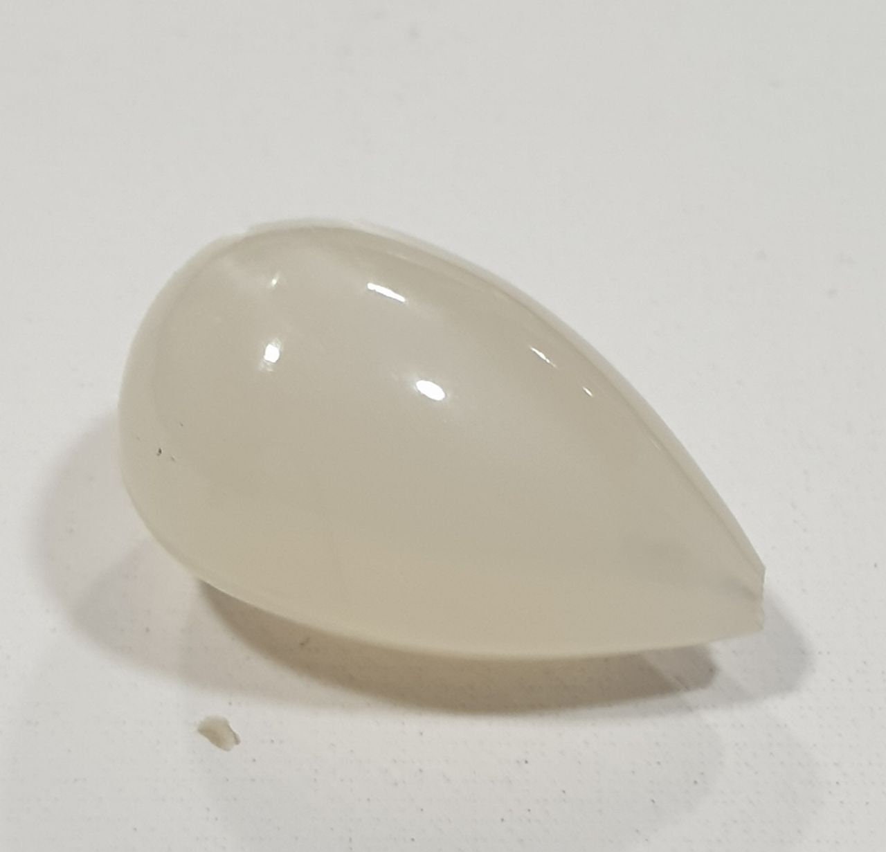 White Gray Moonstone Half Drilled Drop 19.8x11.7mm. (17.21ct.)