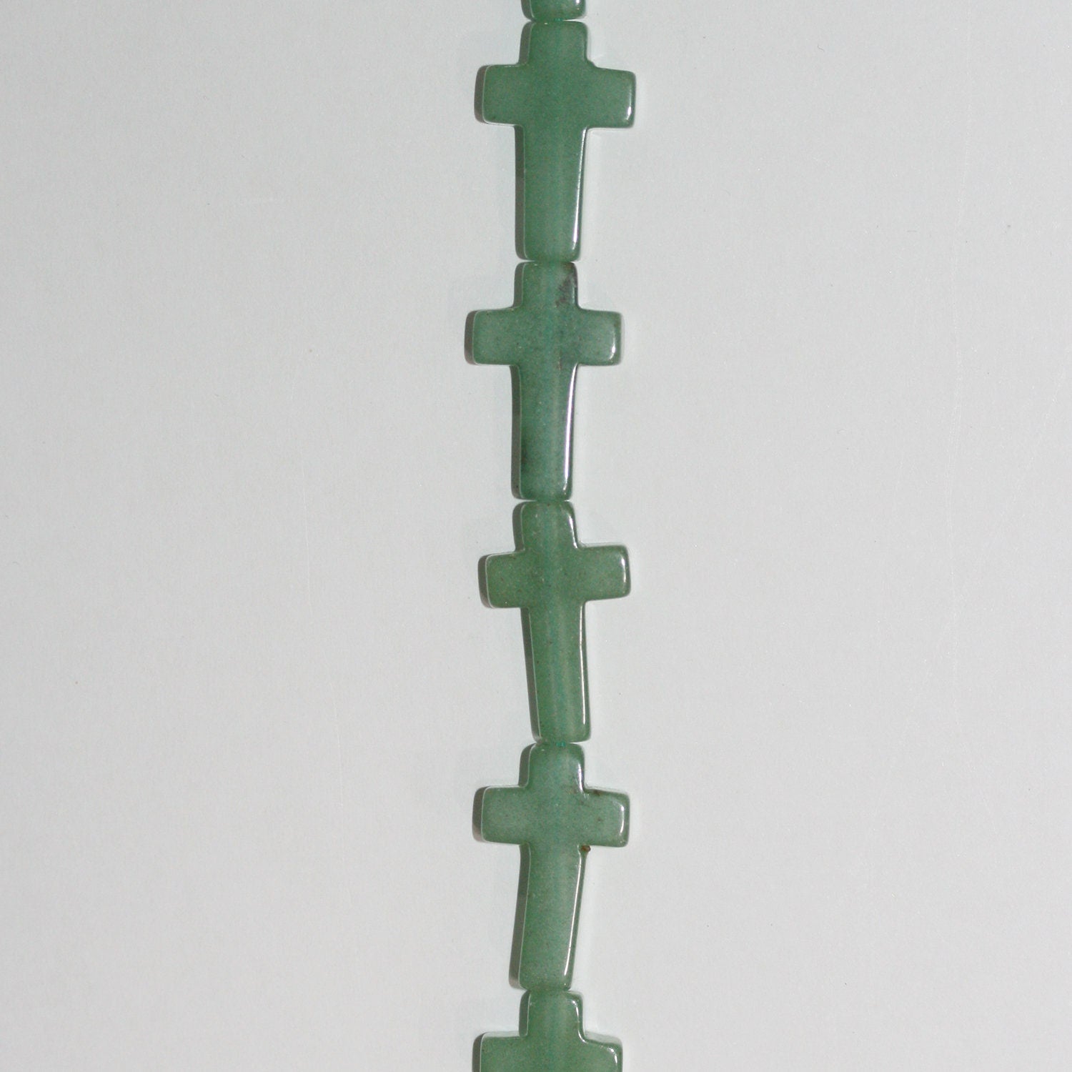 Cuentas cruzadas lisas de aventurina verde de 16" (20 x 12 mm) - Hilo de 40 cm