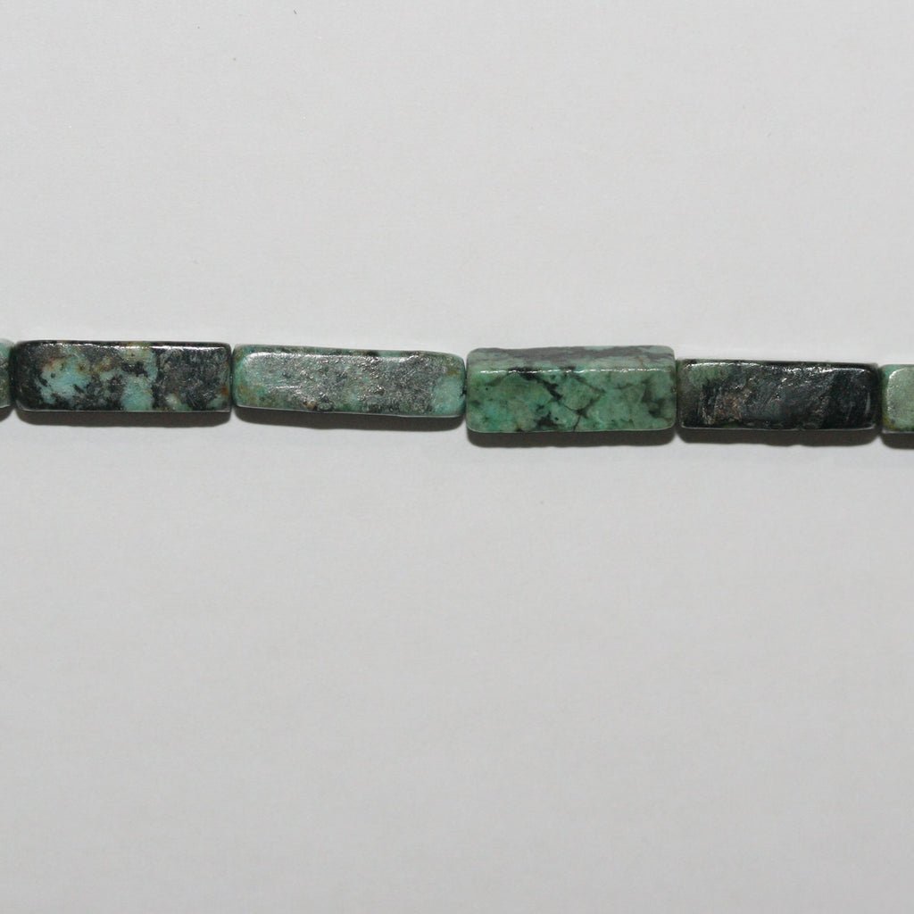 Perles prismatiques lisses en turquoise africaine St 15" 13x4mm.-Rig 39cm.