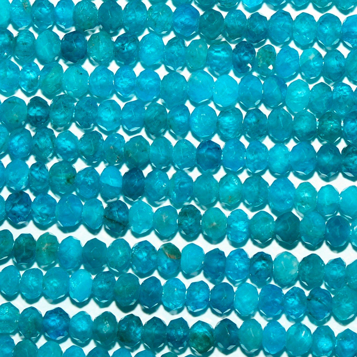 Perles rondelles à facettes en apatite bleue St 15" 3x2mm.-Rig 39cm.