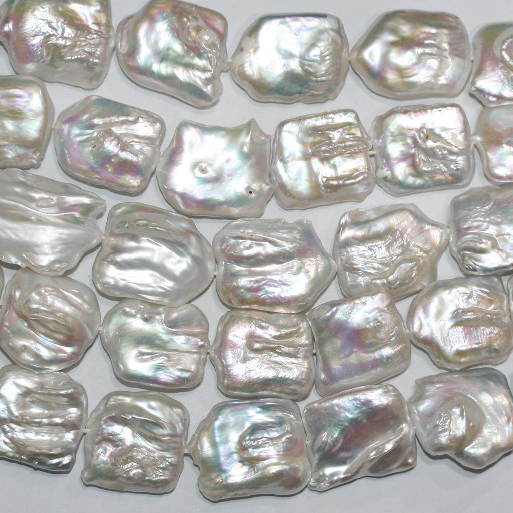 Perla Barroca de Agua Dulce de 16" (23x20 mm aprox.) - Hilo de 40 cm - Precios al por mayor de Perlas Naturales