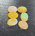 Lote de 6 cabujones ovalados de ópalo Wello natural de 7 x 5 mm (AAA) - Venta al por mayor - Lotes de piedras preciosas - Gema sin tratar
