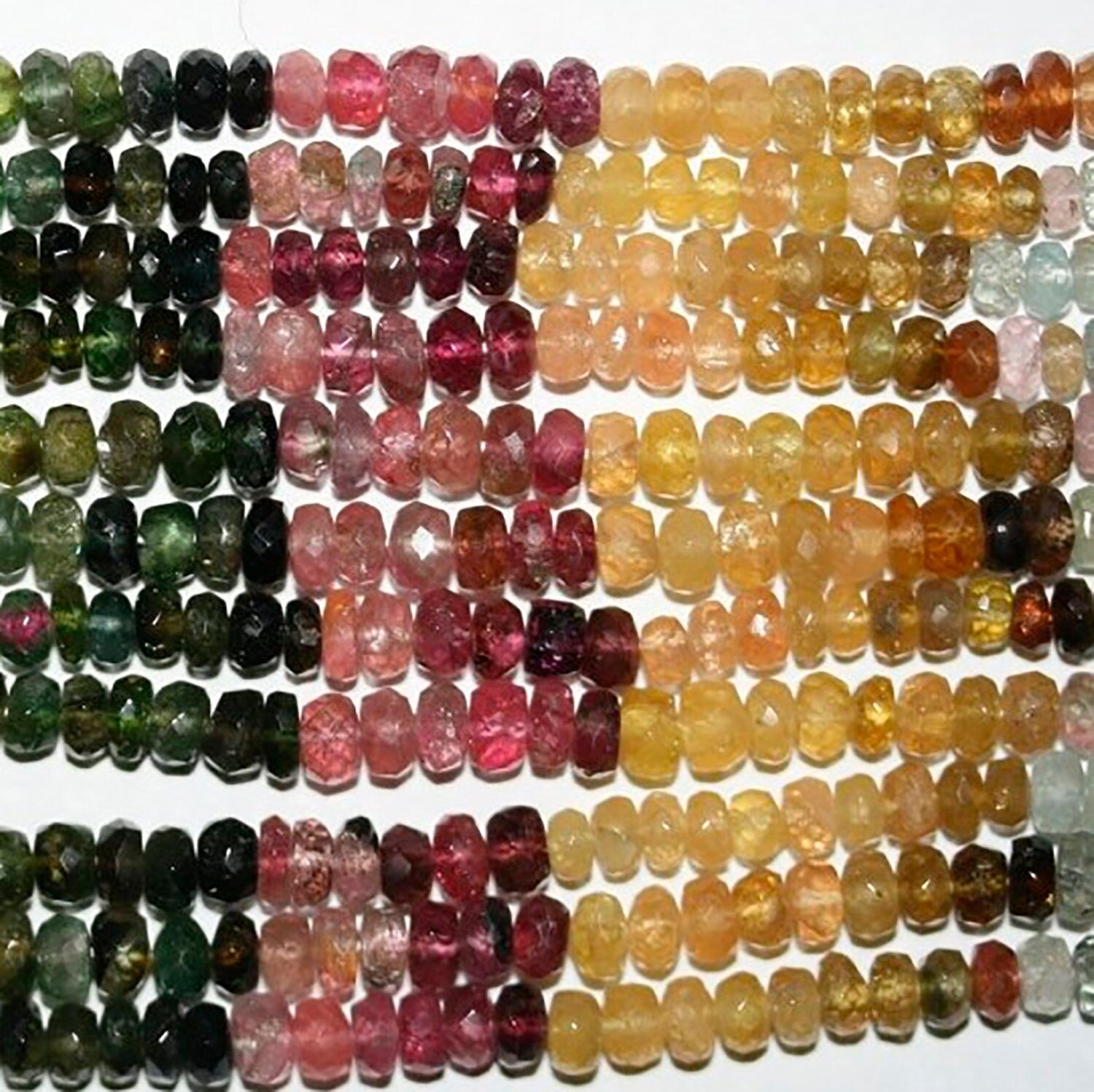 Rondelle facettée en tourmaline St de 15 pouces, 4 x 2 mm. - Fil de 38 cm.