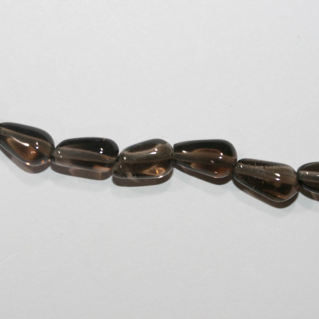 Boucles d'oreilles pendantes en quartz fumé lisse de 14 pouces (10 x 5 mm) - Longueur du collier : 37 cm - Réf. 8364