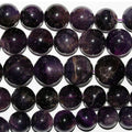 Cuentas redondas lisas de amatista de 16" (13-18 mm) - Hilo de 40 mm