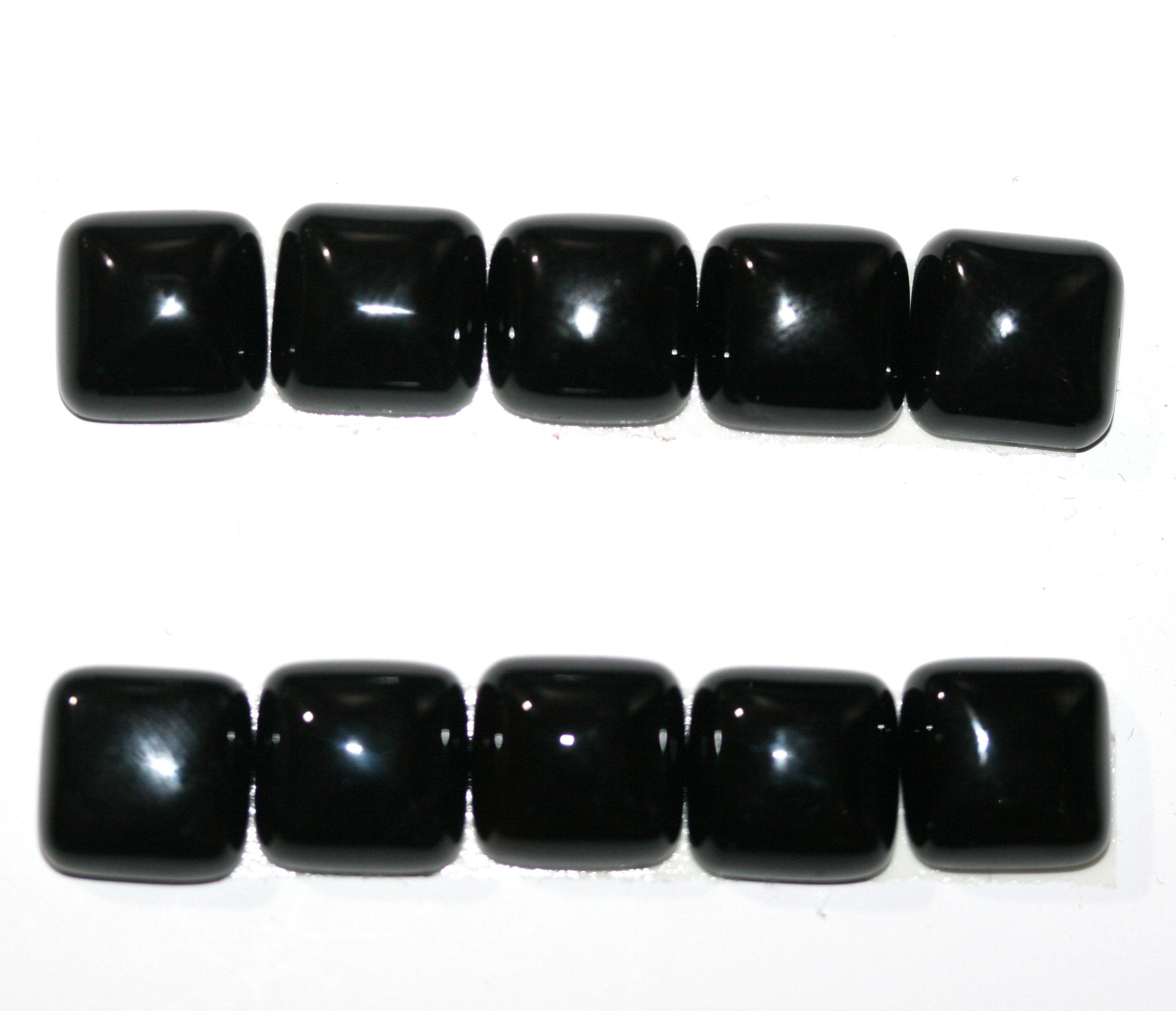 10 Pcs lot Onyx Square Cabochon 10mm. (10 pcs.)