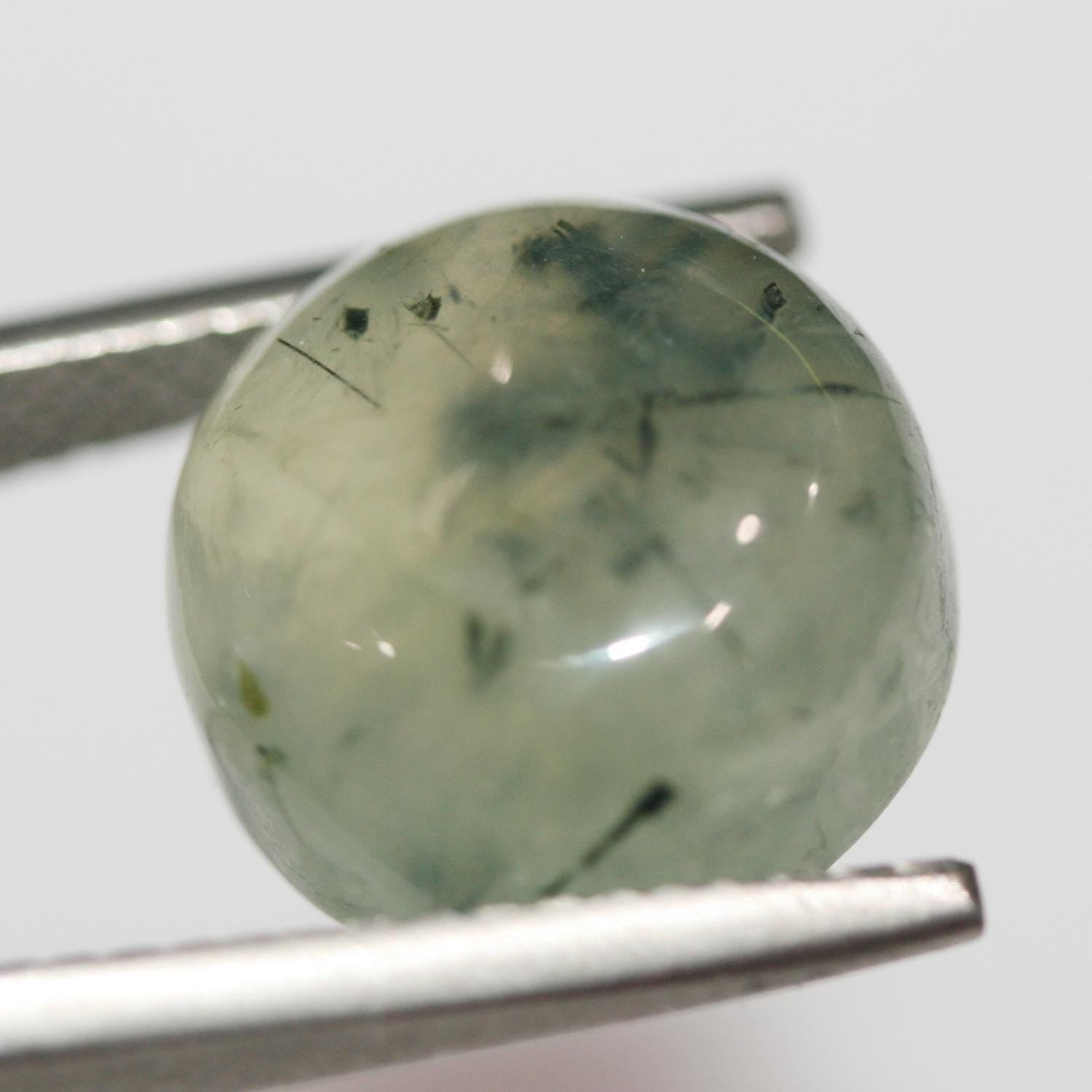 Lote de 8 cabujones redondos de prehnita de 13 mm (8 piezas)