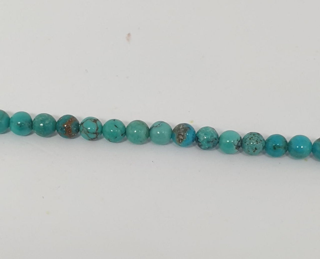 Perles rondes lisses en turquoise naturelle AAA, 3 mm, 38 cm (15 pouces).