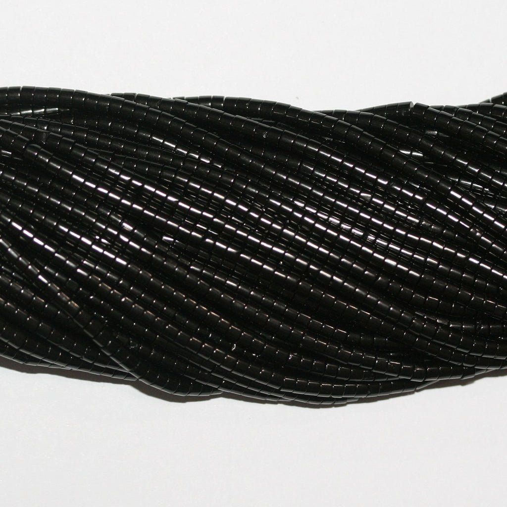 Perles disques lisses St Jet 15" 3x2mm.-Bracelet 39cm.