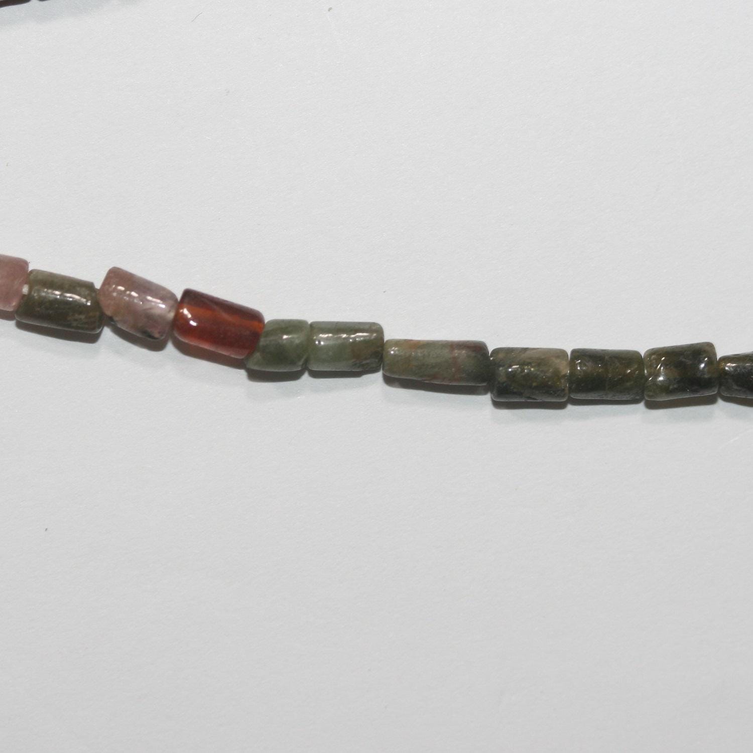 13" St Tourmaline Smooth Tube Beads 5x3mm.-Approx.-Strand 35cm.