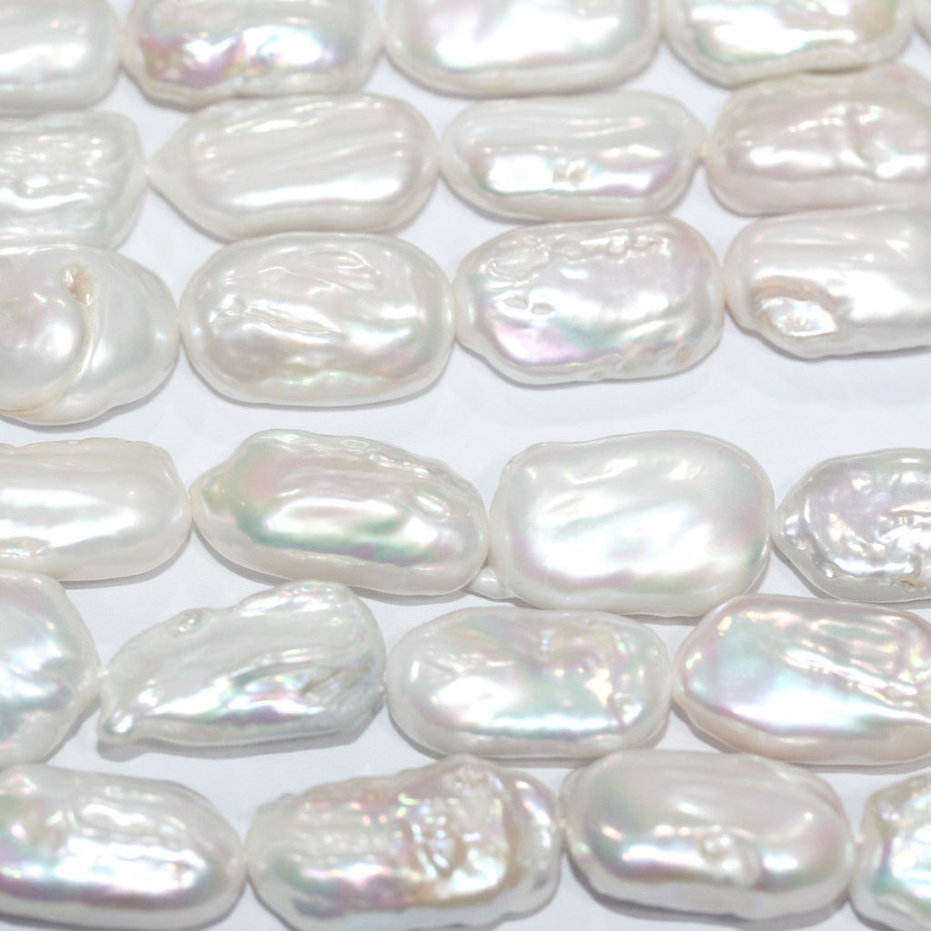 Perlas de 17" en forma de fantasía, 18 x 12 mm, tira de 41 cm, perlas naturales, precios al por mayor.