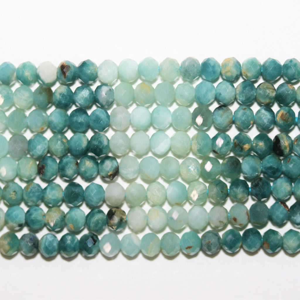 13" St Grandidierite Faceted Rondelle Beads 4x3mm.-Strand 33cm.