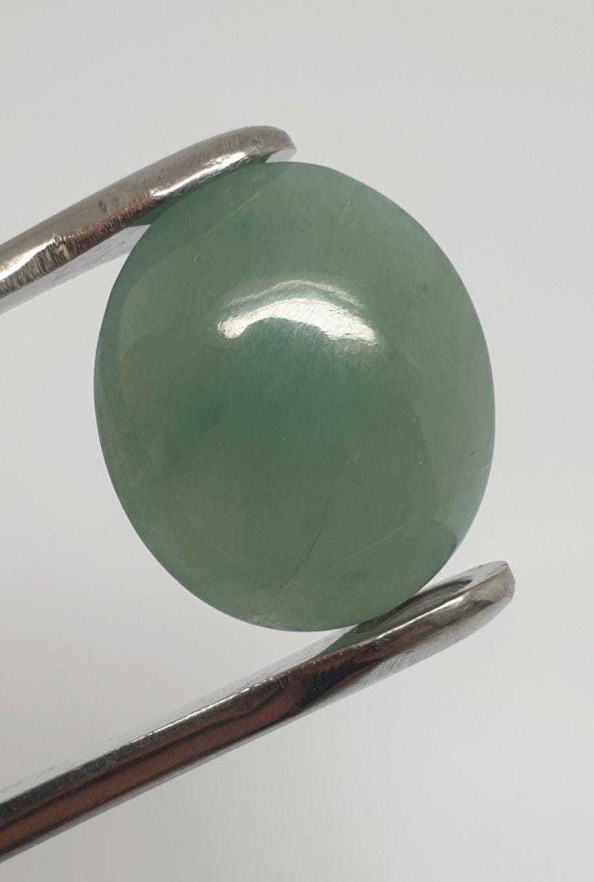 Jadeite Smooth Oval Cabochon 17.2x14.6mm. (14.45ct.) - Wholesale Gemstones- Natural Stones For Jewelry