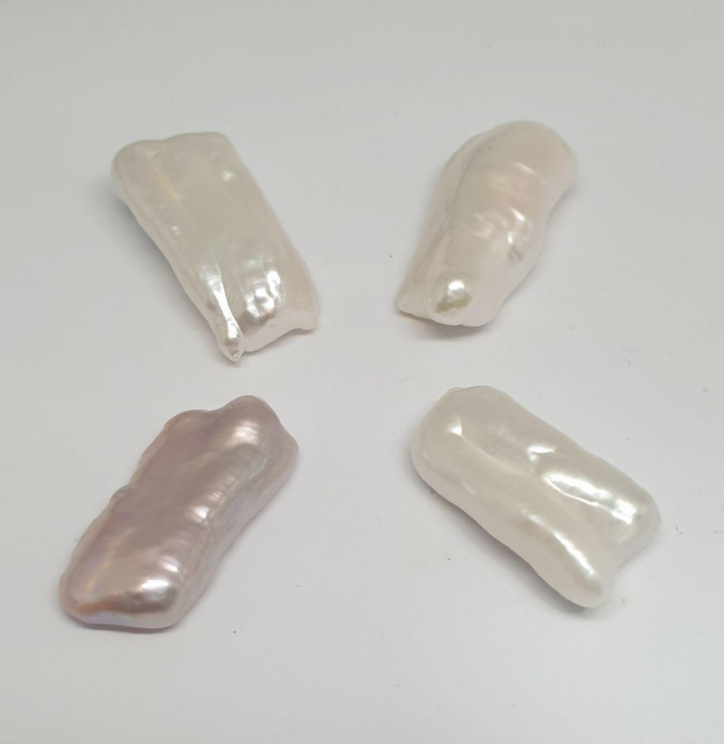 4 Pcs Lot Top Luster Undrilled Multicolor Freshwater Biwa Pearl 19-22mm.  -Natural Pearl - Pearl Earring- For Setting-Natural Pearl