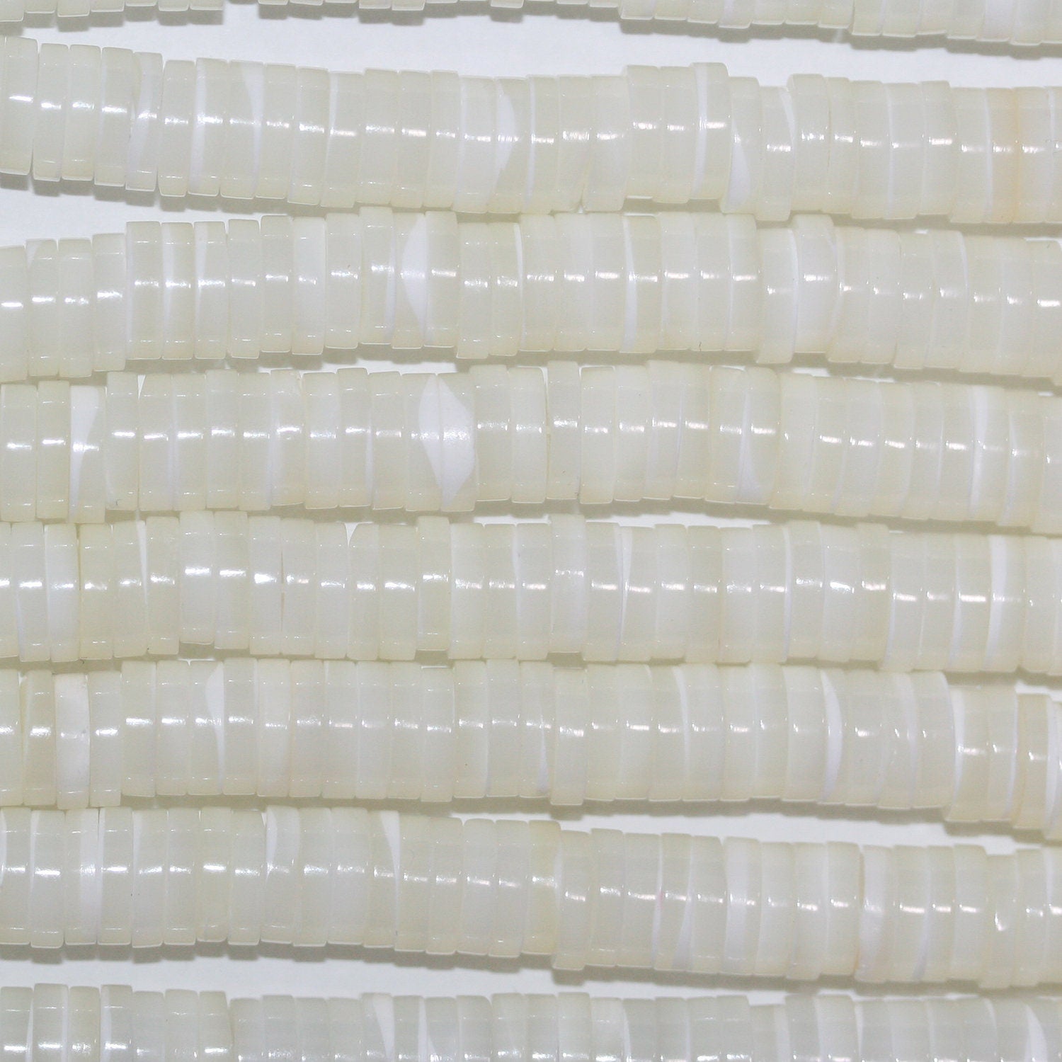 Cuentas de disco lisas St MOP de 16" (6 x 1,5 mm) - Hilo de 40 cm