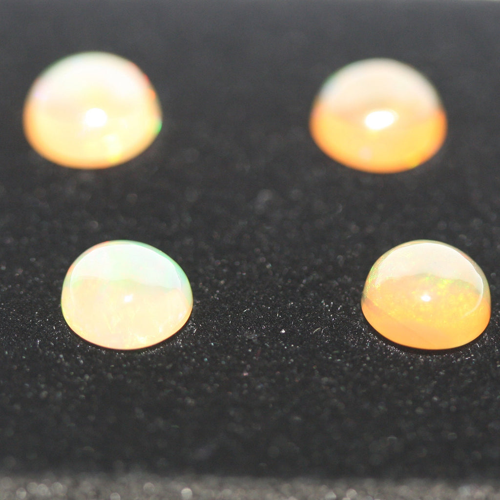 Ethiopian Opal Lot Round Cabochon 6mm. (4pcs)  -Gemstone Parcels-Loose Stones Wholesale Price