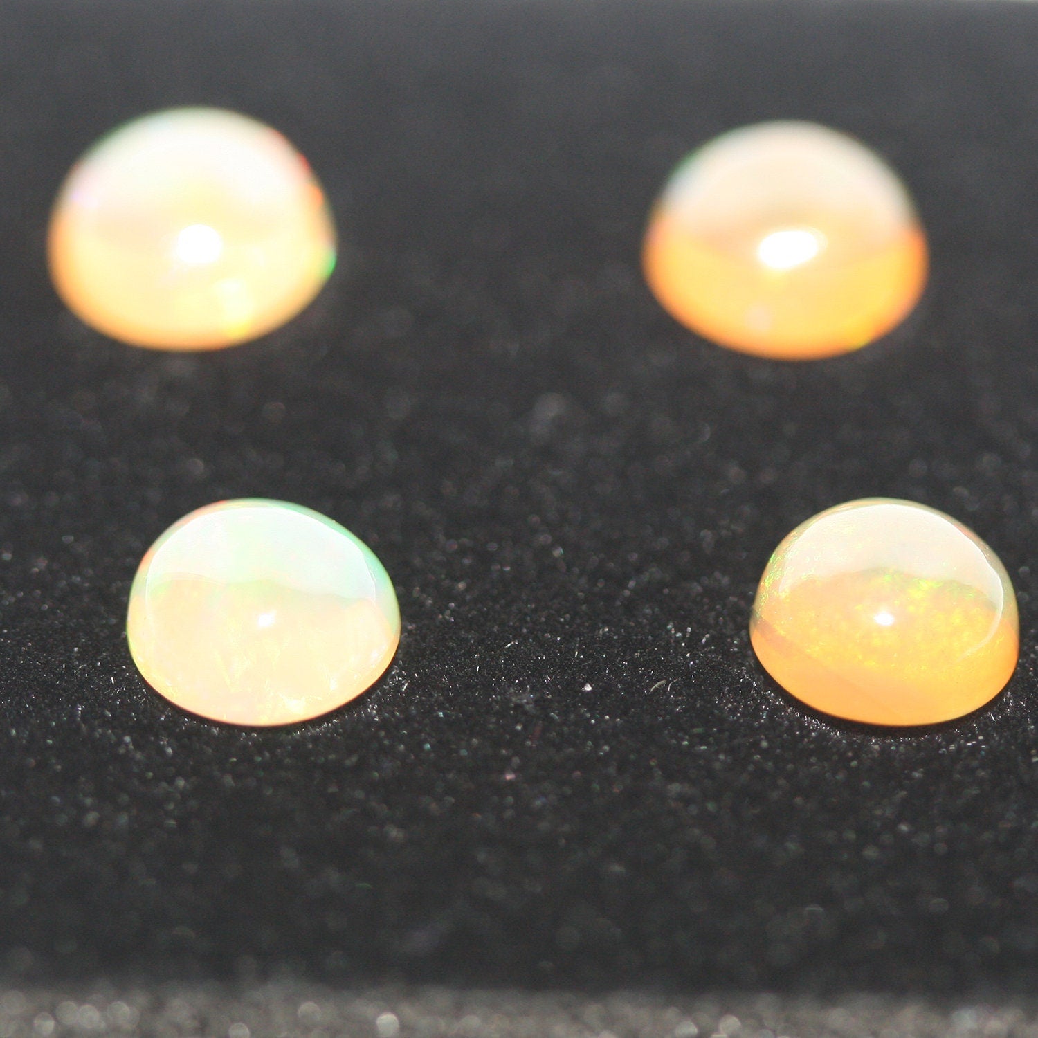Ethiopian Opal Lot Round Cabochon 6mm. (4pcs)  -Gemstone Parcels-Loose Stones Wholesale Price