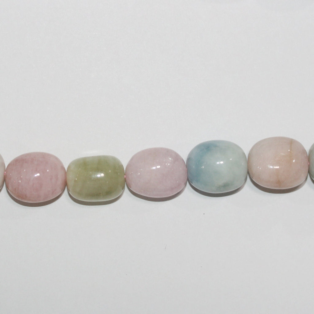 Cuentas de barril liso multiberilo de 16", 19 x 14 mm. Aprox. - Hilo de 40 cm.