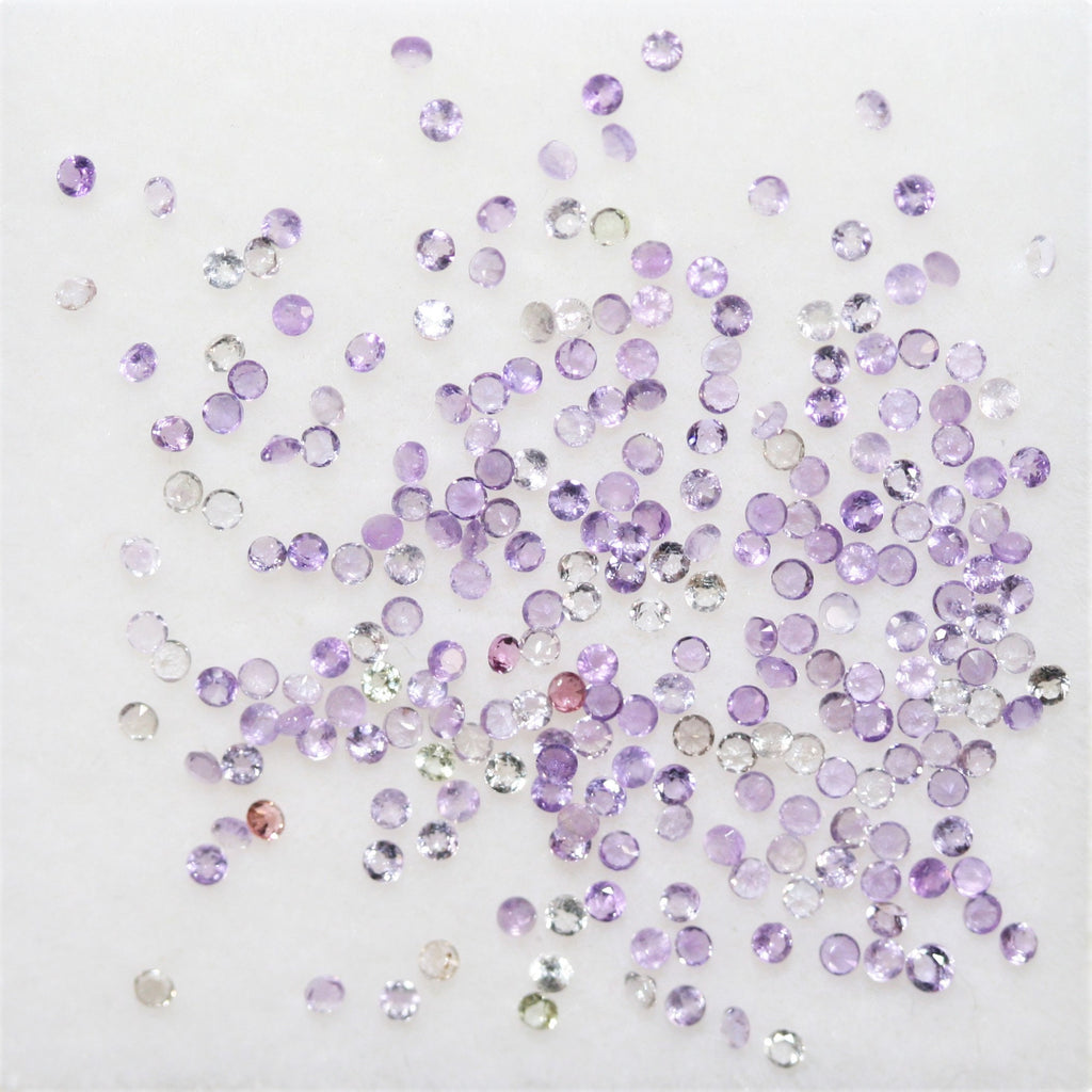 Lote de amatista redonda facetada de 1,1 mm (aprox. 2 quilates)