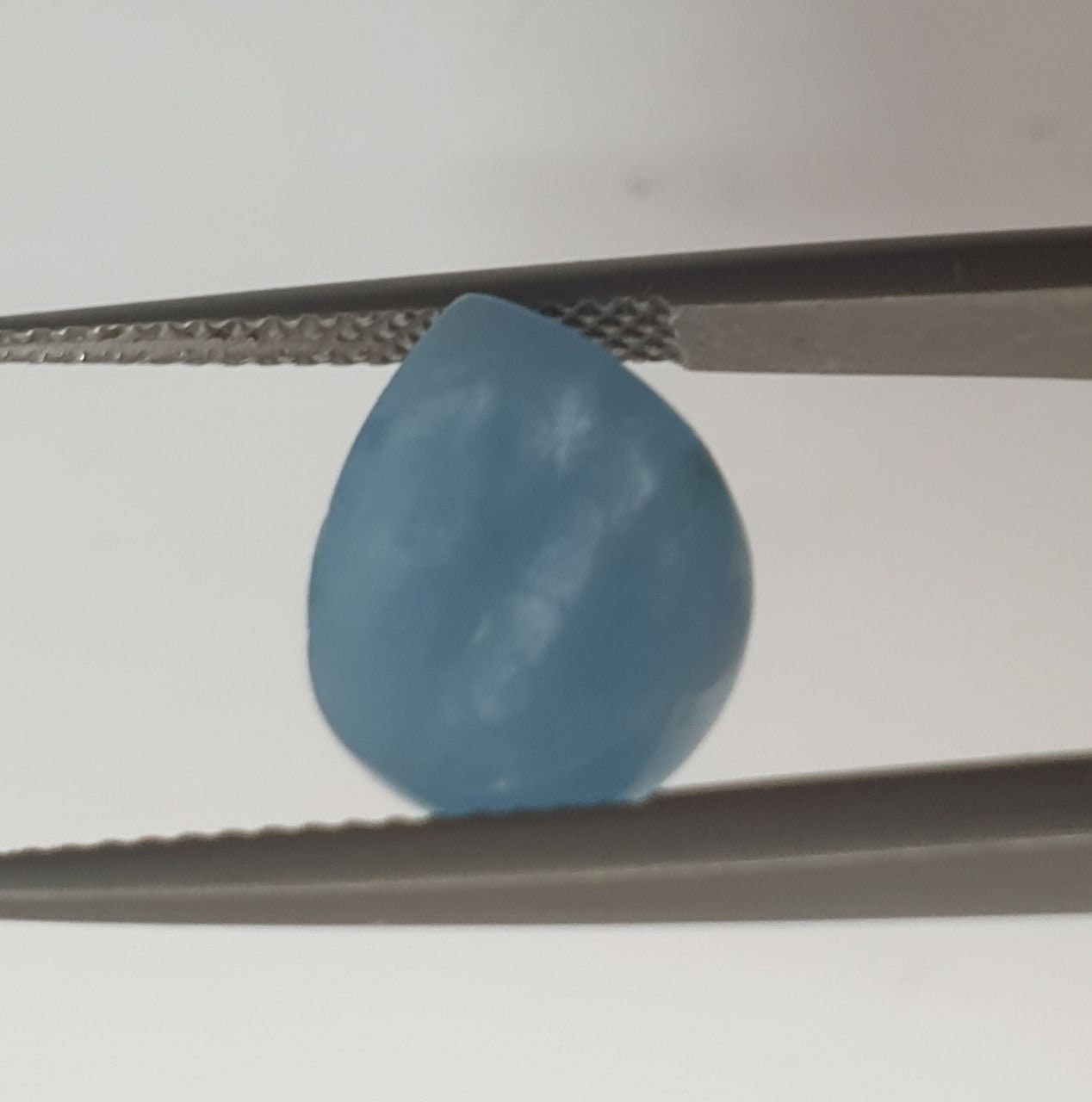 Top Blue Color Aquamarine Drop Cabochon 12.8x9.6mm. (4.15ct.) - DIY Jewellery Components Supplier- Natural Gems