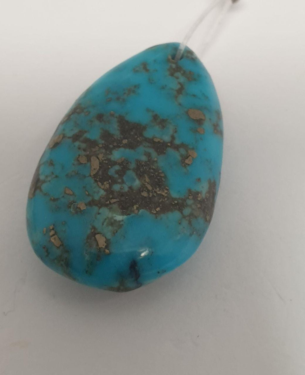 1 PC Natural Hubei  Turquoise Drop  Pendant 26x10mm. Approx.-Natural Turquoise
