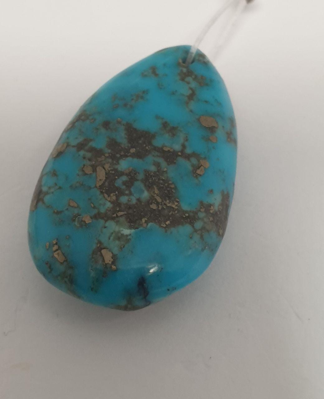 1 PC Natural Hubei  Turquoise Drop  Pendant 26x10mm. Approx.-Natural Turquoise