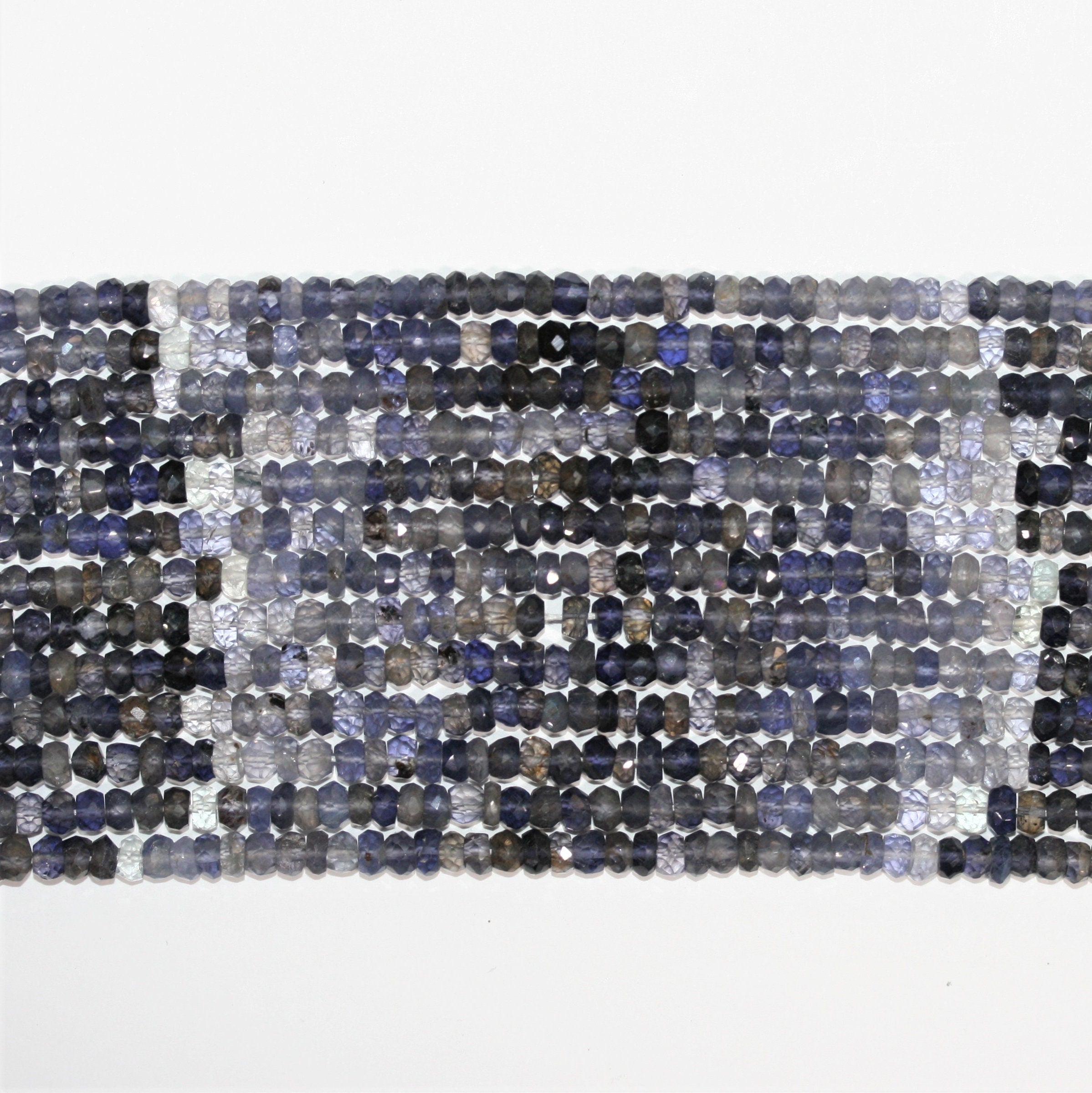 13" St Iolite Faceted Rondelle Beads 4x3mm.- Strand 33cm.